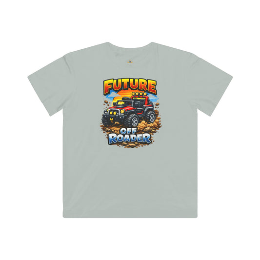 Future Off Roader Kids Tee | Monster Truck Dirt Splash Graphic
