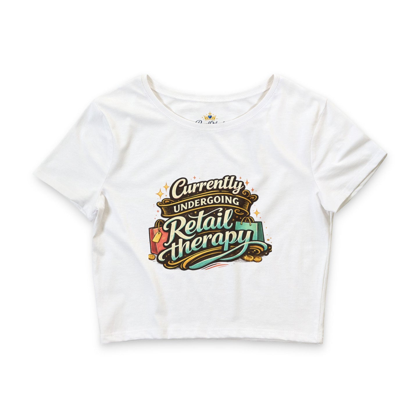 Currently Undergoing Retail Therapy crop tee | shopping graphic tee