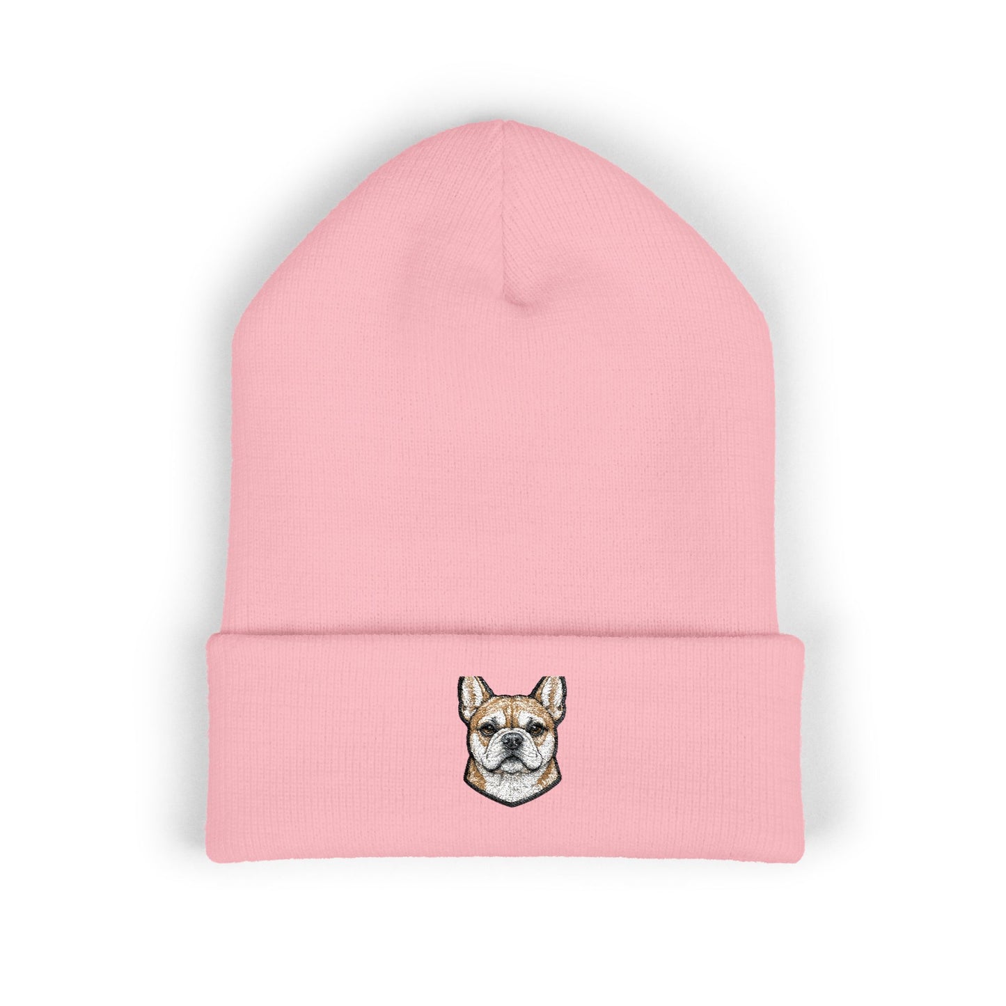 French Bulldog Embroidered Beanie | Cuffed Knit Hat