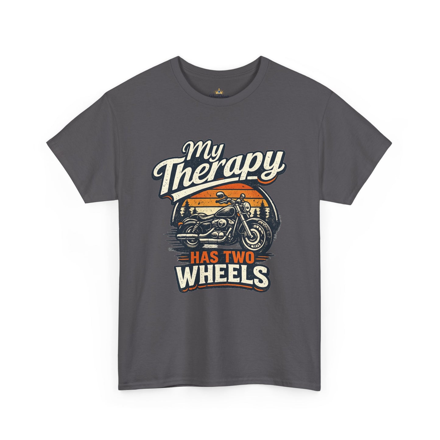 My Therapy Has Two Wheels Motorcycle Tee | Biker Riding Sunset Design
