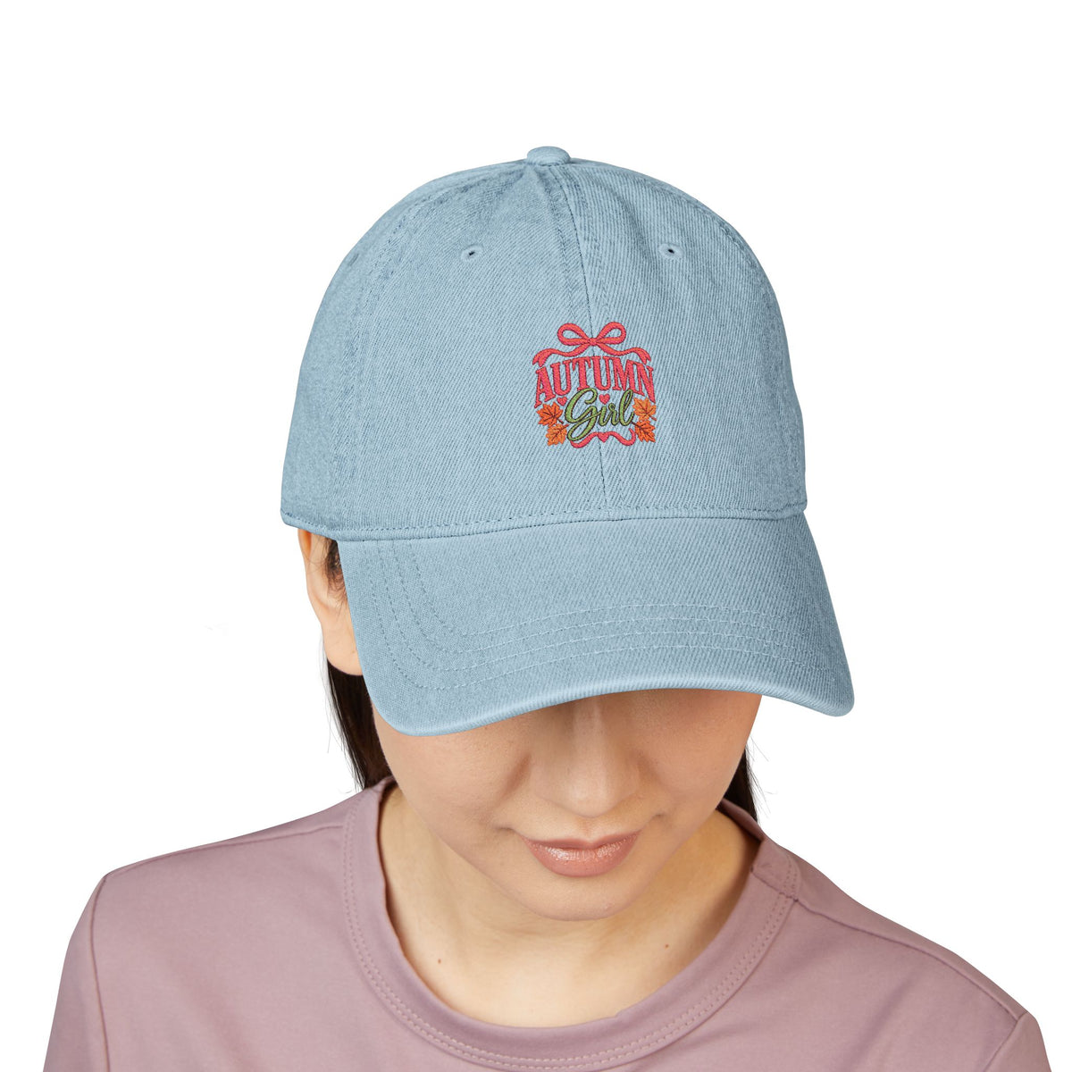 Autumn Girl Fall Denim Hat (Embroidery)