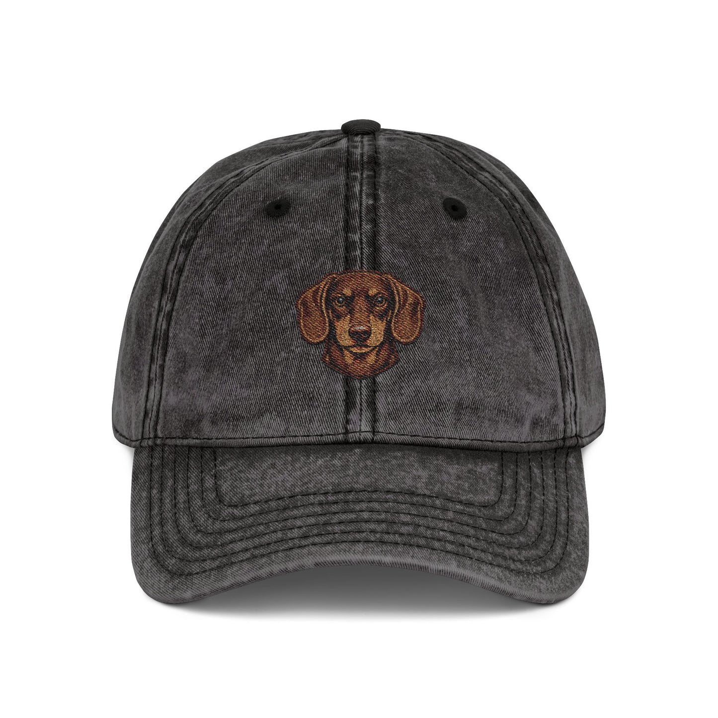 Embroidered Dachshund Head Cap | Vintage Distressed Baseball Hat