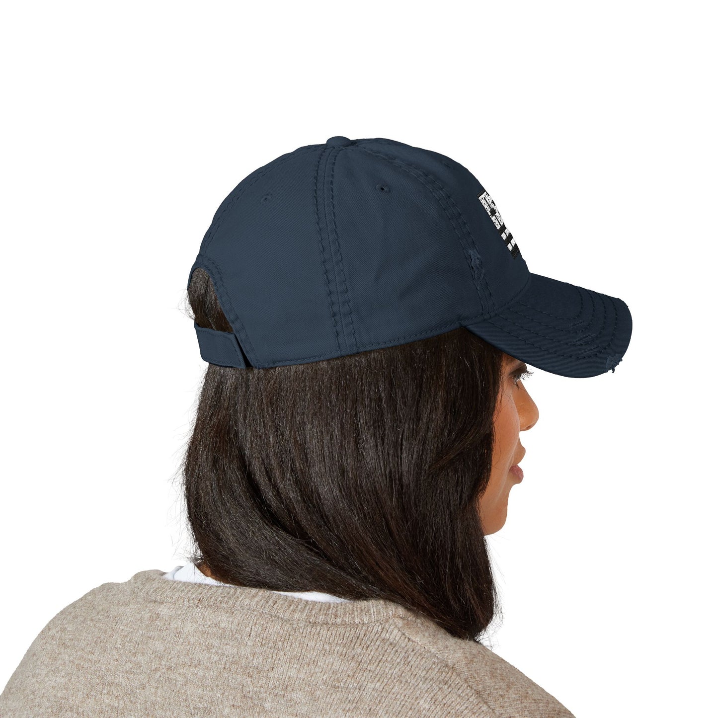 Distressed Embroidered American Flag Dad Hat