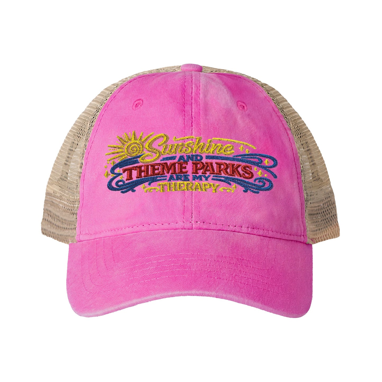 Women's Washed Mesh-Back Cap Sunshine and theme parks are my therapy vacation hat