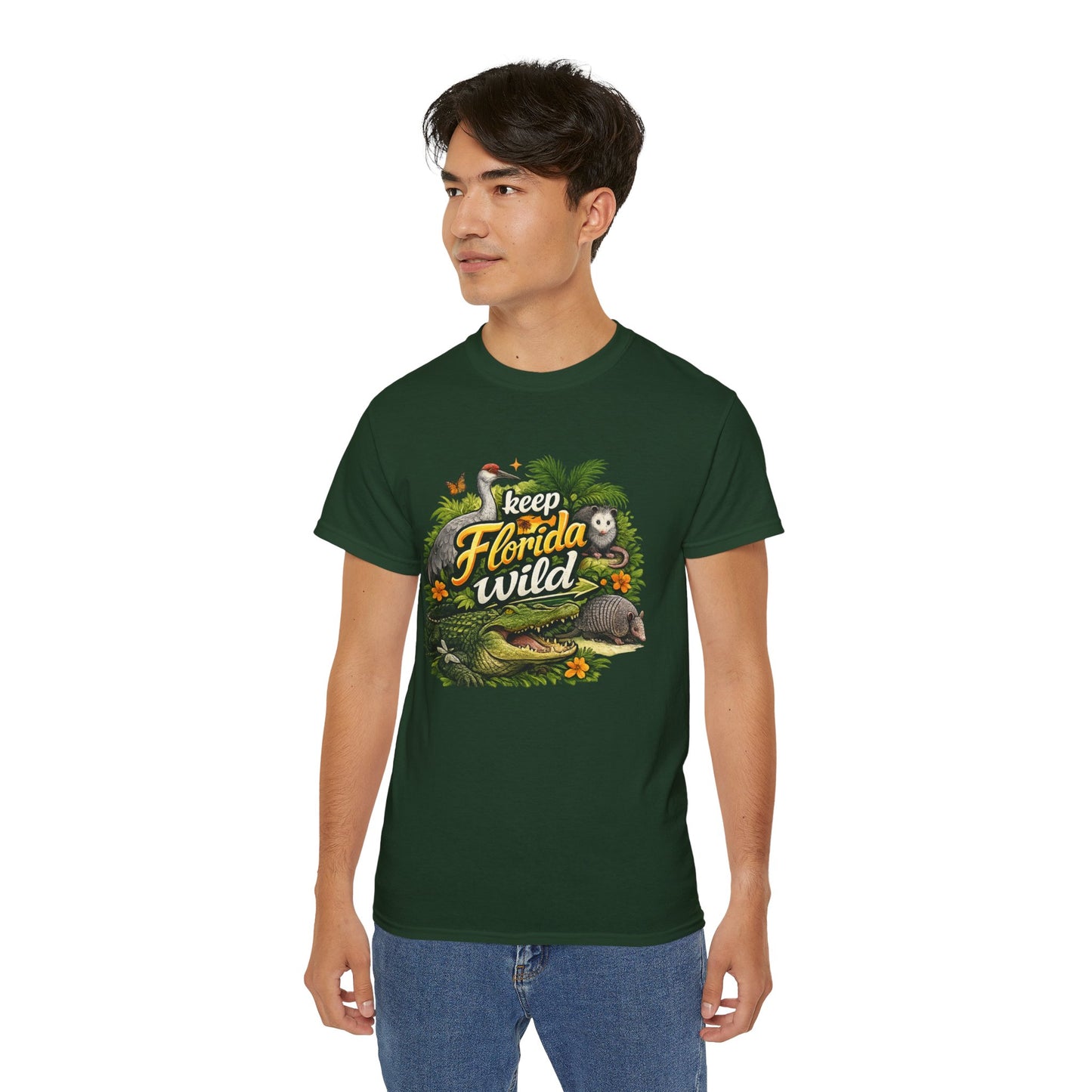 Keep Florida Wild T-Shirt | Alligator, Manatee, Palm Trees, Nature Design