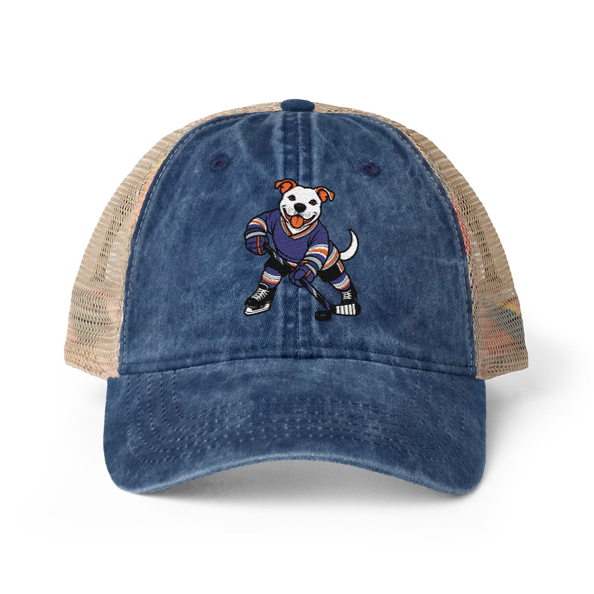 Scott American Bulldog Pitbull Hockey Player Women's Washed Mesh-Back Cap