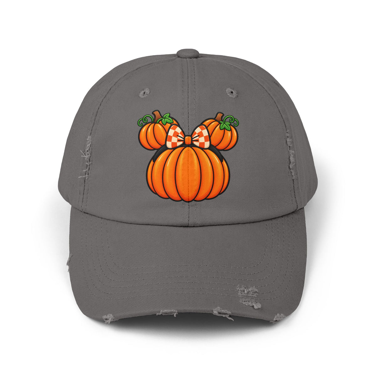 Fall Pumpkin  Ears Cap | Distressed Baseball Hat, Halloween Fall