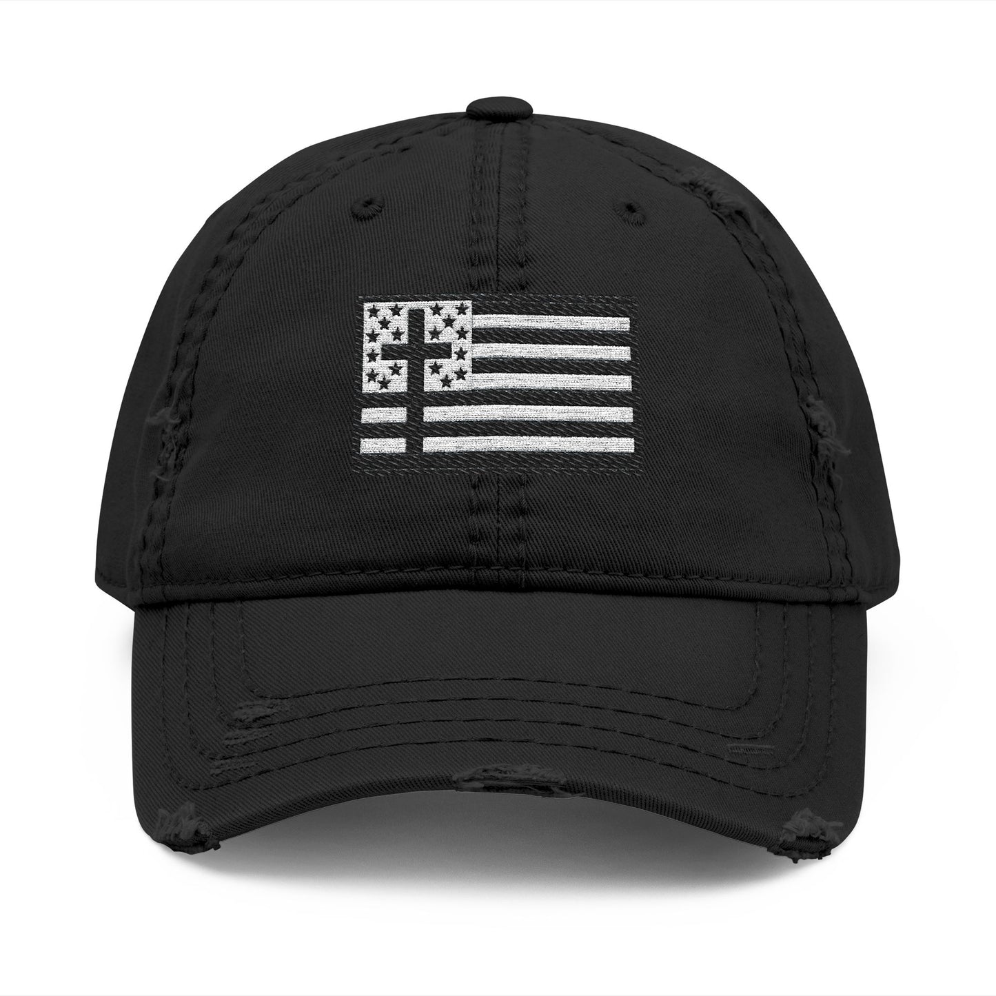 Distressed Embroidered American Flag Dad Hat
