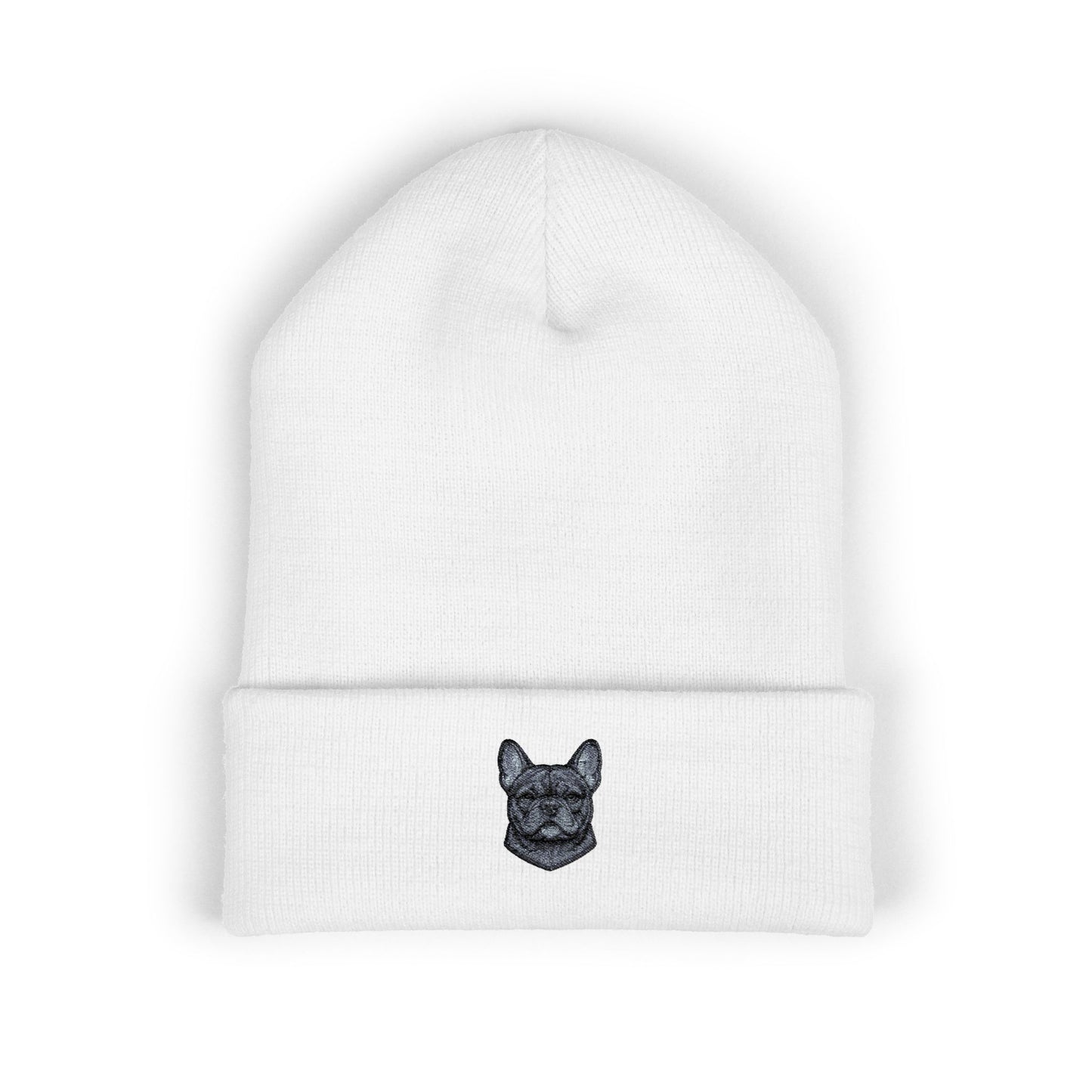 French Bulldog Embroidered Beanie | Cuffed Knit Hat