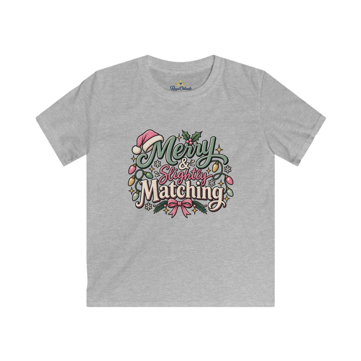 Kids Tee — "Merry & Slightly Matching" Cute Holiday Family Shirt