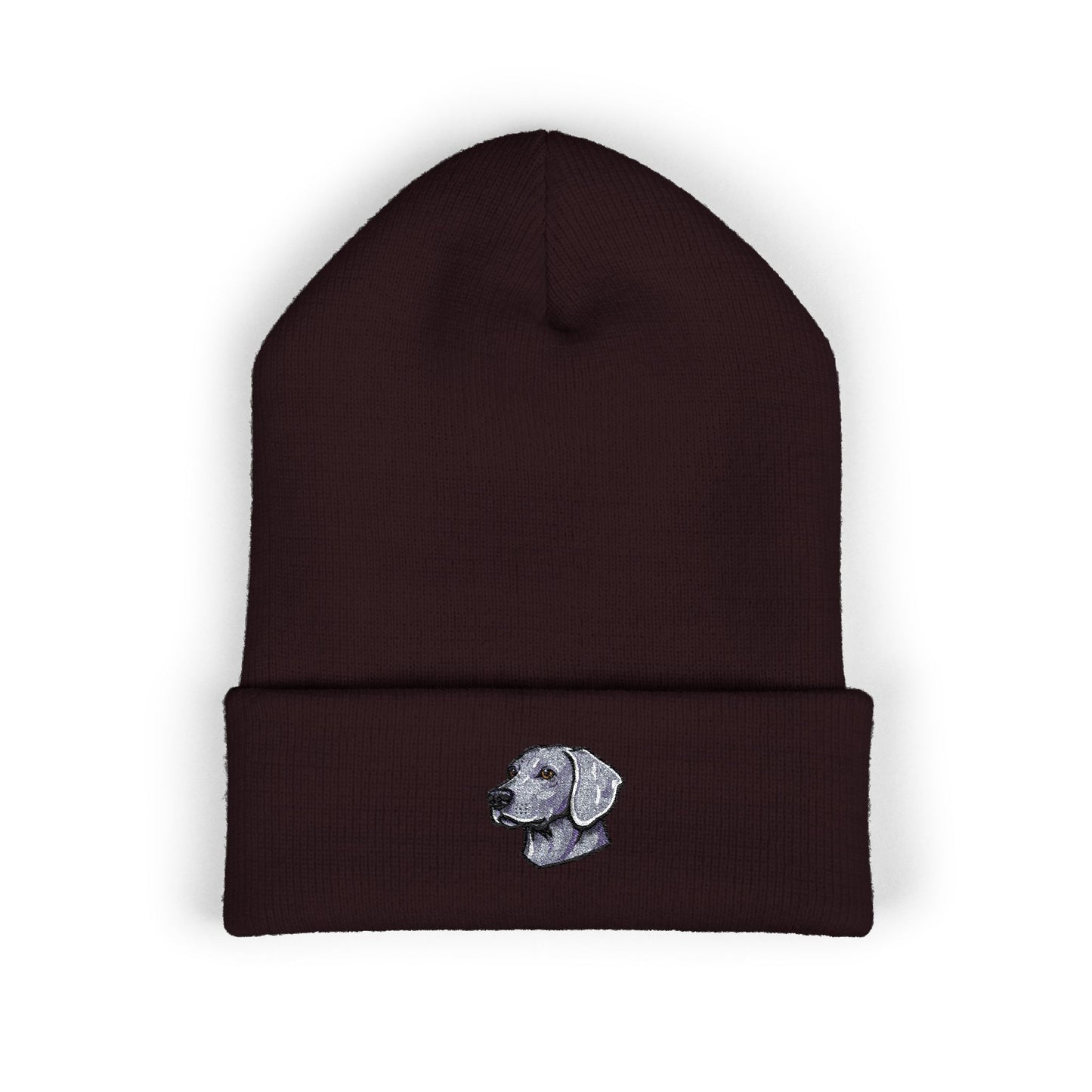Weimaraner Embroidered Beanie | Cuffed Knit Hat