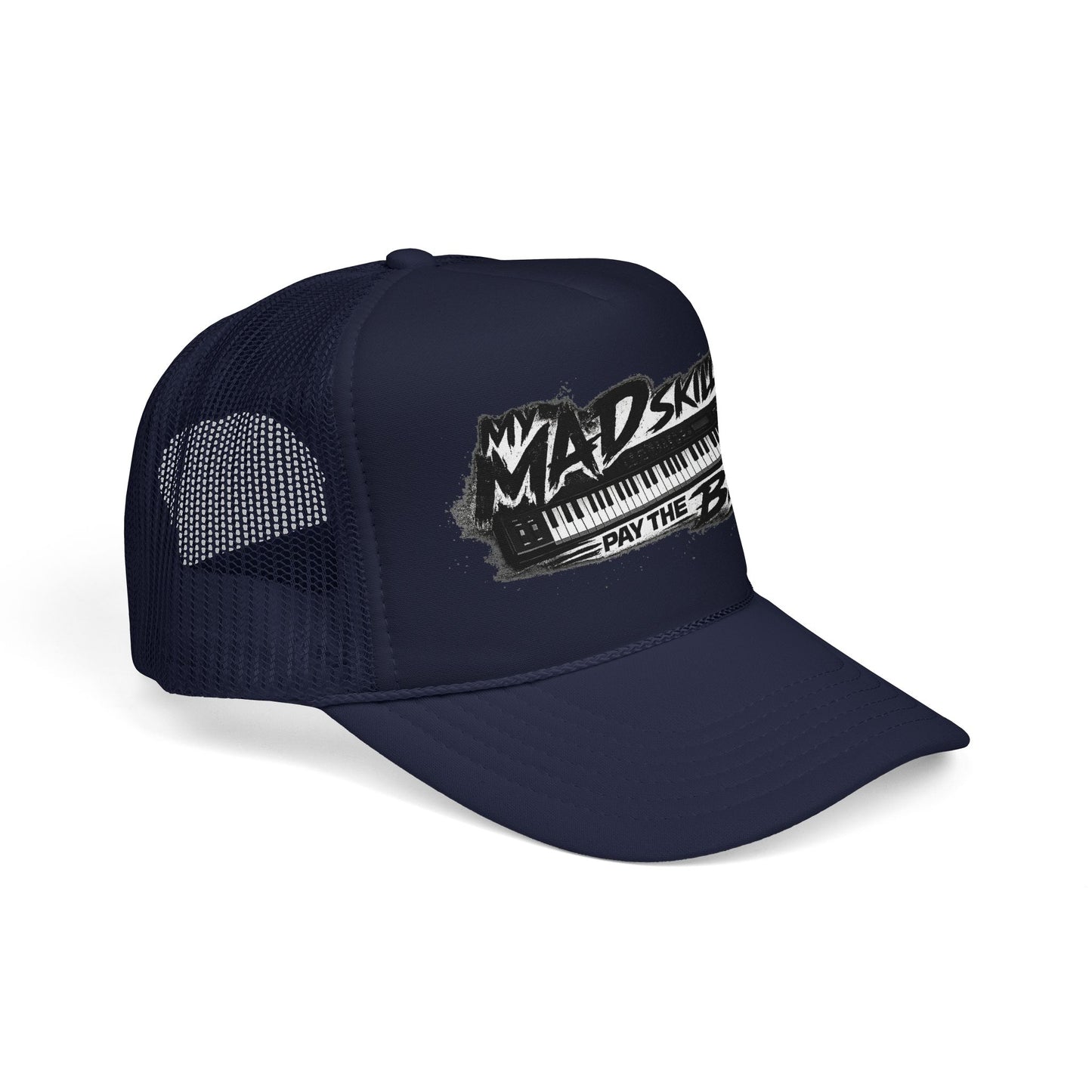 Mad Skills Piano Pay The Bills Trucker Hat | Musician Keyboard Logo Cap