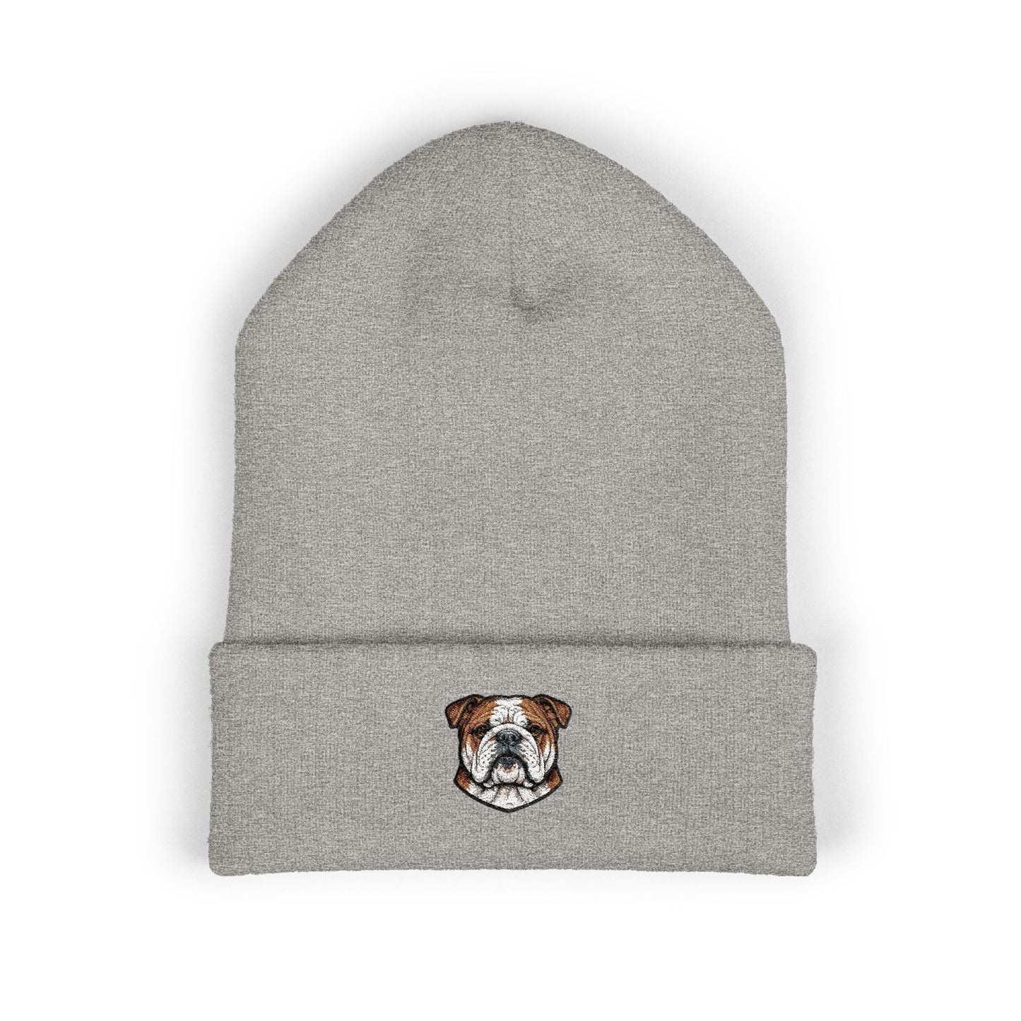 English Bulldog Embroidered Beanie | Cuffed Knit Hat