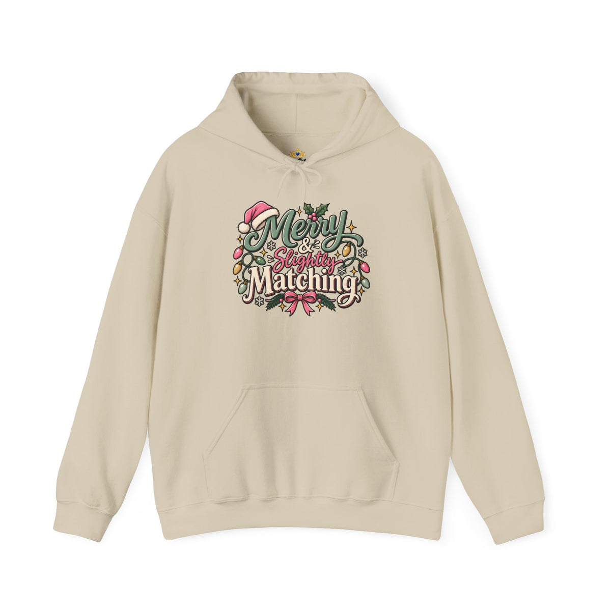 Christmas Matching Hoodie - "Merry & Slightly Matching" Holiday Family Sweatshirt