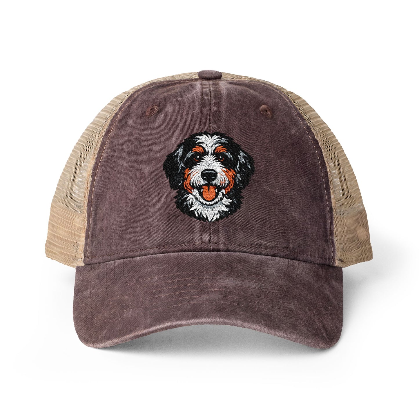 Bernedoodle embroidered Dog Mesh-Back Cap