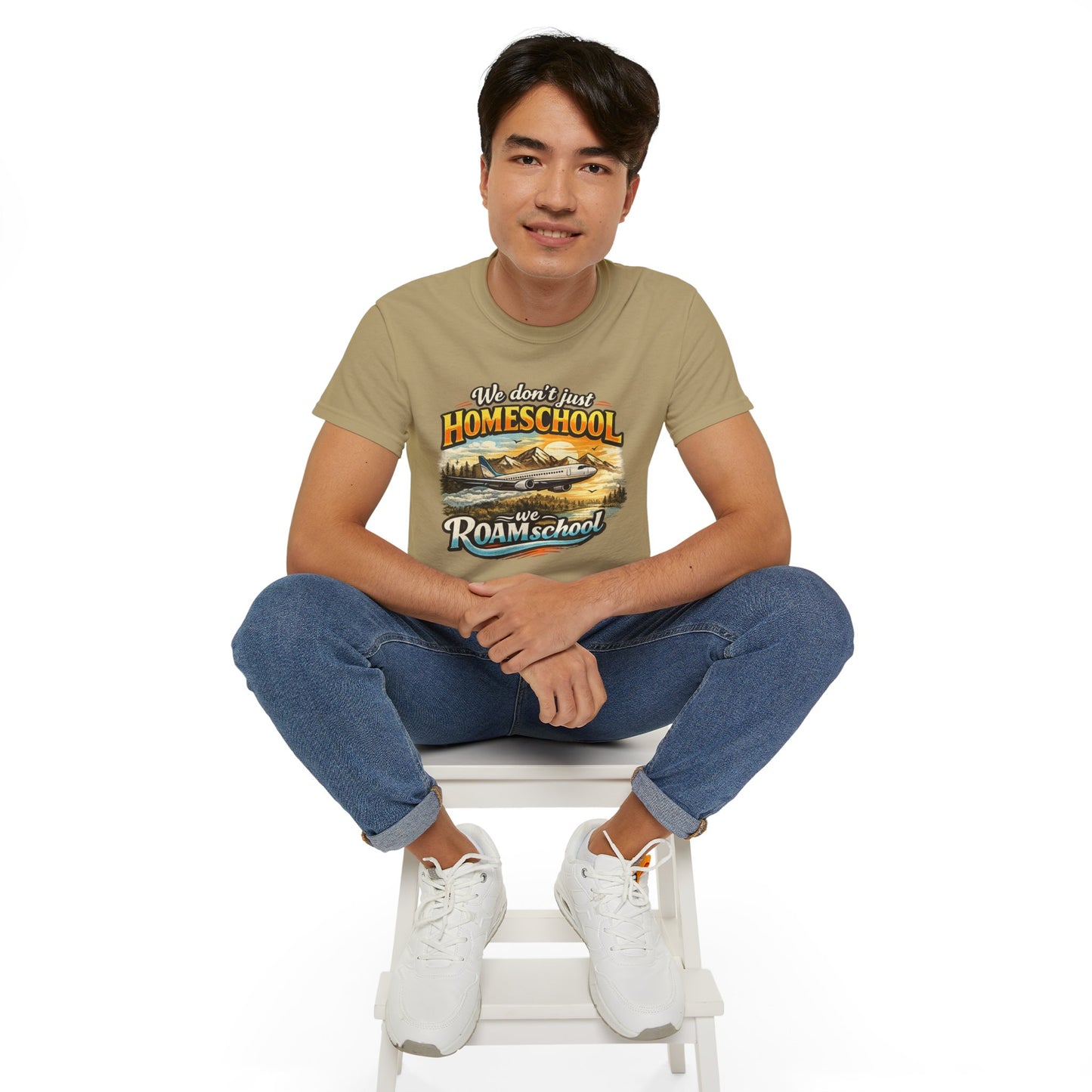 We don't just Homeschool we ROAMschool T-Shirt | Jet Travel Homeschooling Adventure