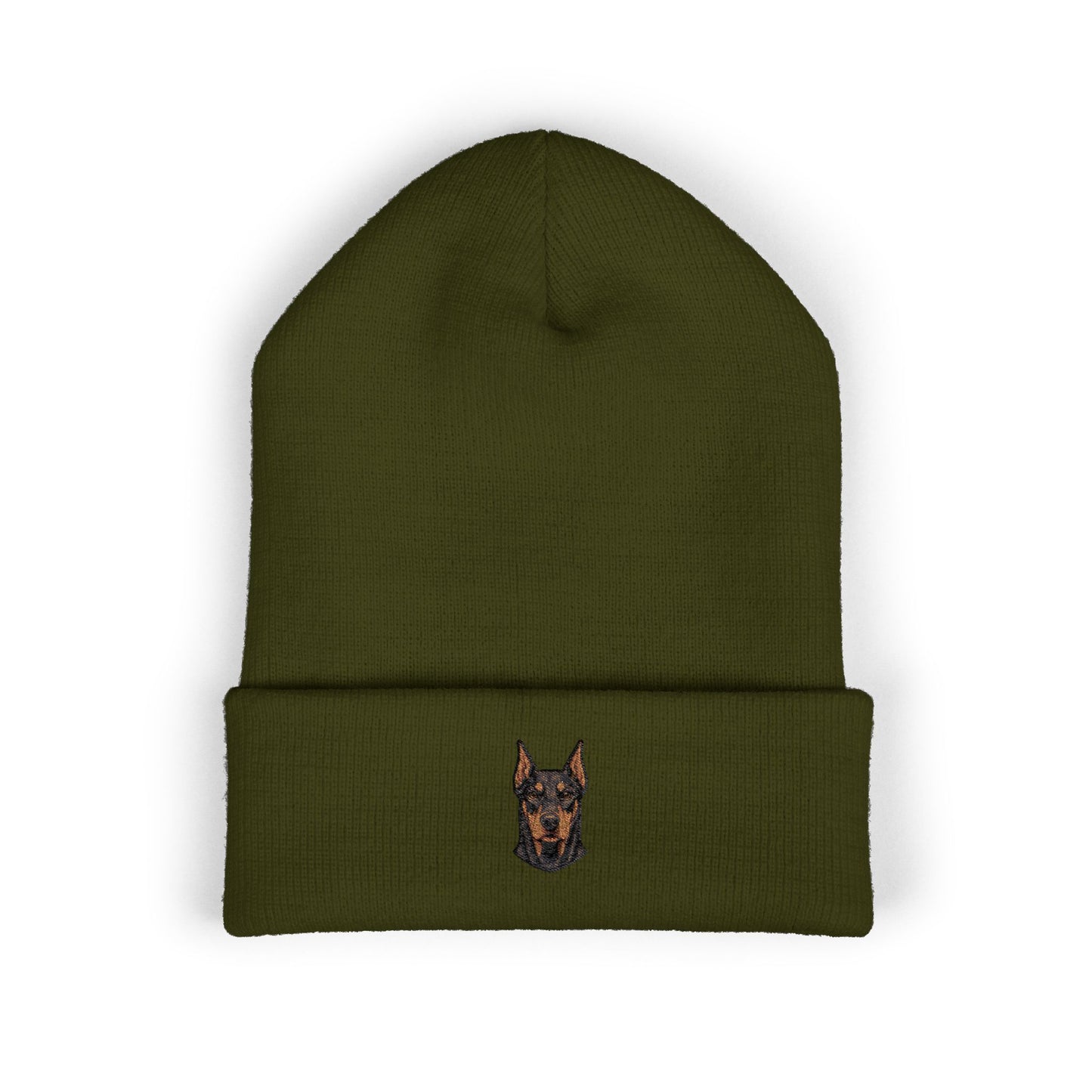 Doberman Pinscher Embroidered Beanie | Cuffed Knit Hat