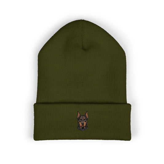 Doberman Pinscher Embroidered Beanie | Cuffed Knit Hat