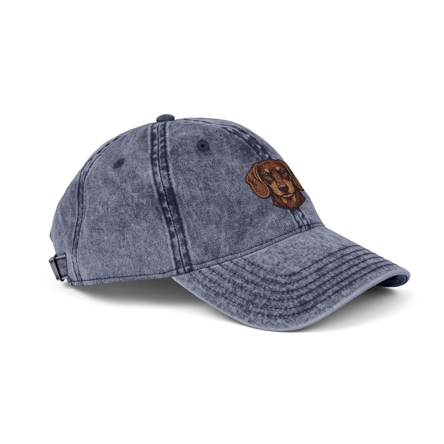 Embroidered Dachshund Head Cap | Vintage Distressed Baseball Hat