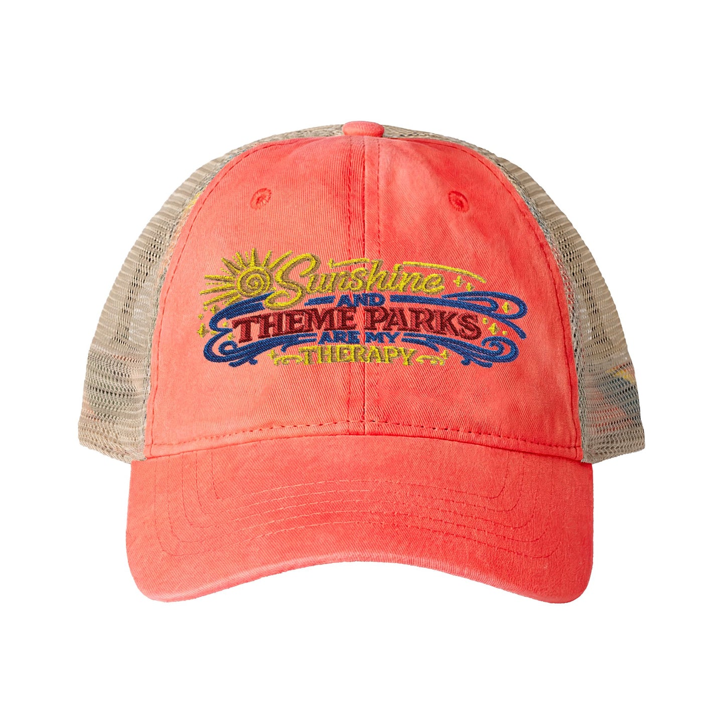 Women's Washed Mesh-Back Cap Sunshine and theme parks are my therapy vacation hat