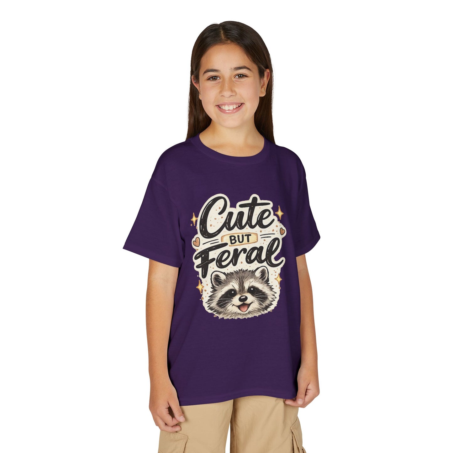 Cute but Feral Raccoon Youth T-Shirt | Kids Animal Graphic Tee
