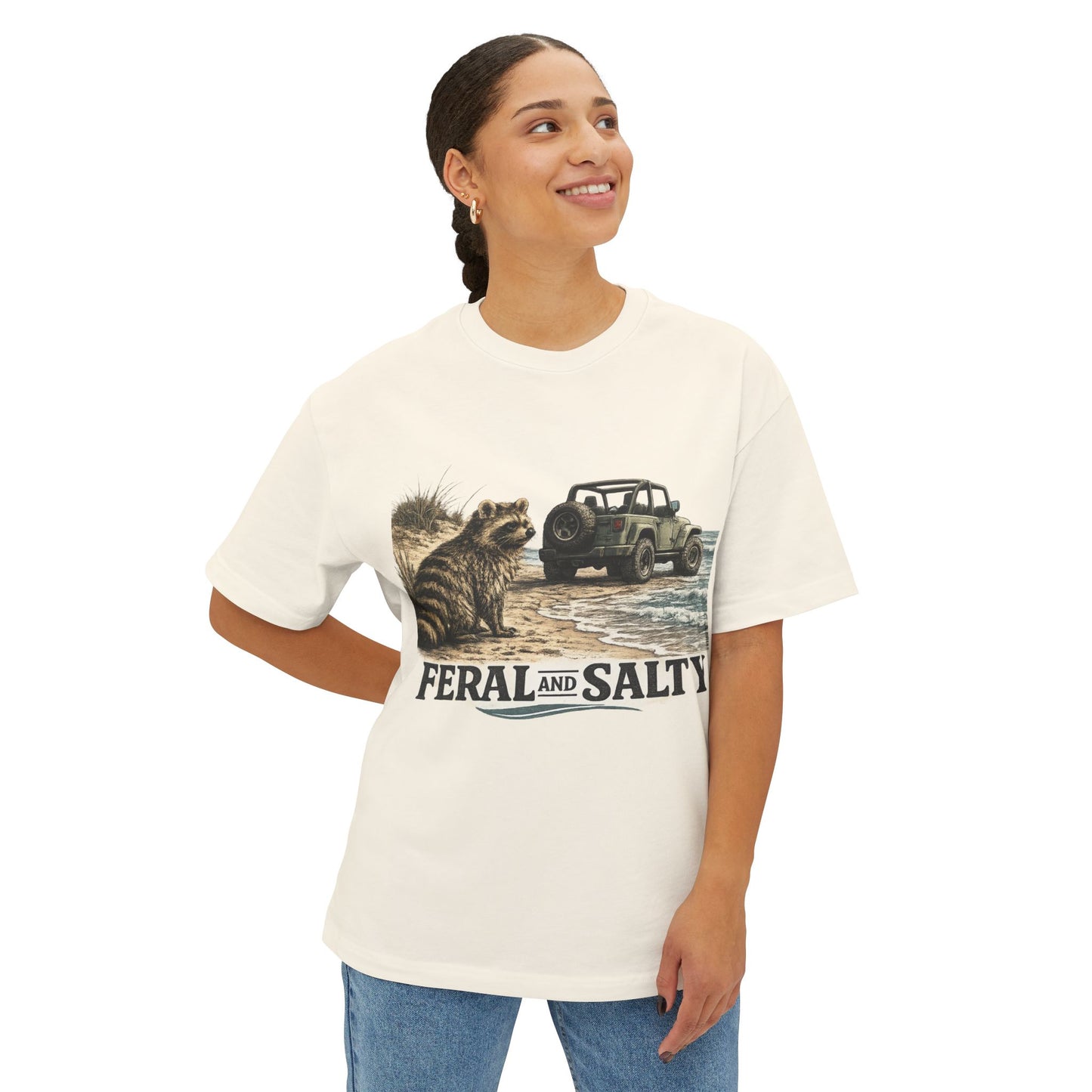 Unisex Oversized Boxy Tee -Feral and Salty