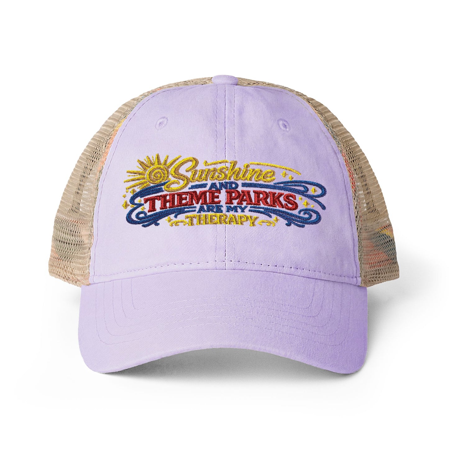 Women's Washed Mesh-Back Cap Sunshine and theme parks are my therapy vacation hat