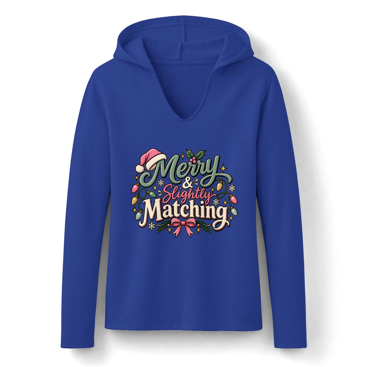 Merry & Slightly Matching Women's Hoodie | Christmas holiday festive sweatshirt