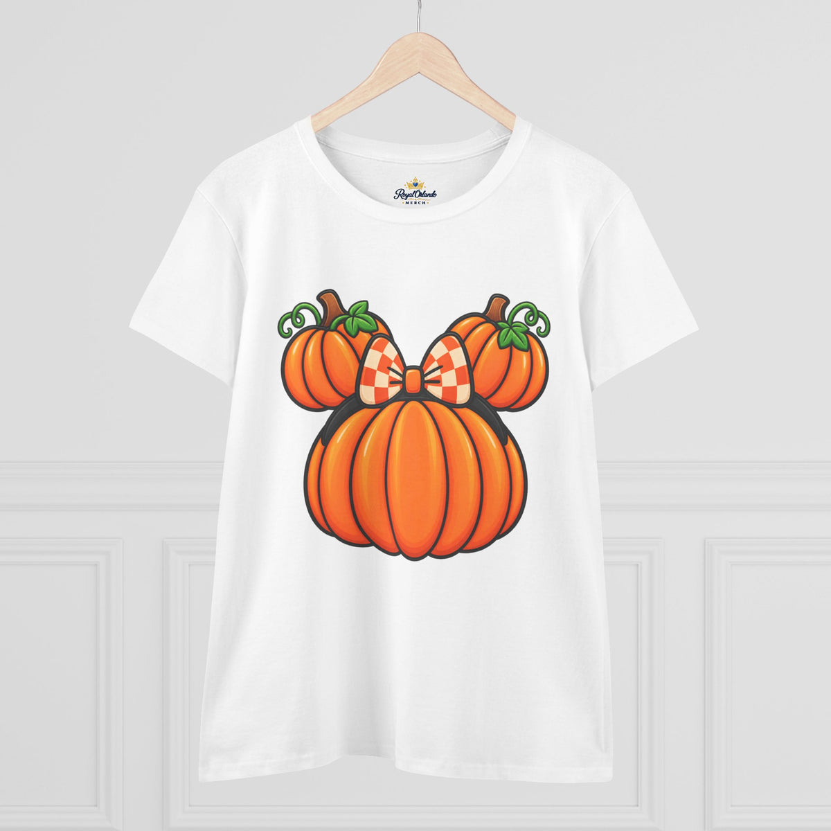 Fall Pumpkin Ears Tee | Pumpkin Adult Bow T-Shirt, Fall Halloween Top
