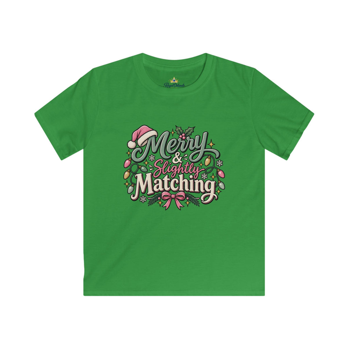 Kids Tee — "Merry & Slightly Matching" Cute Holiday Family Shirt