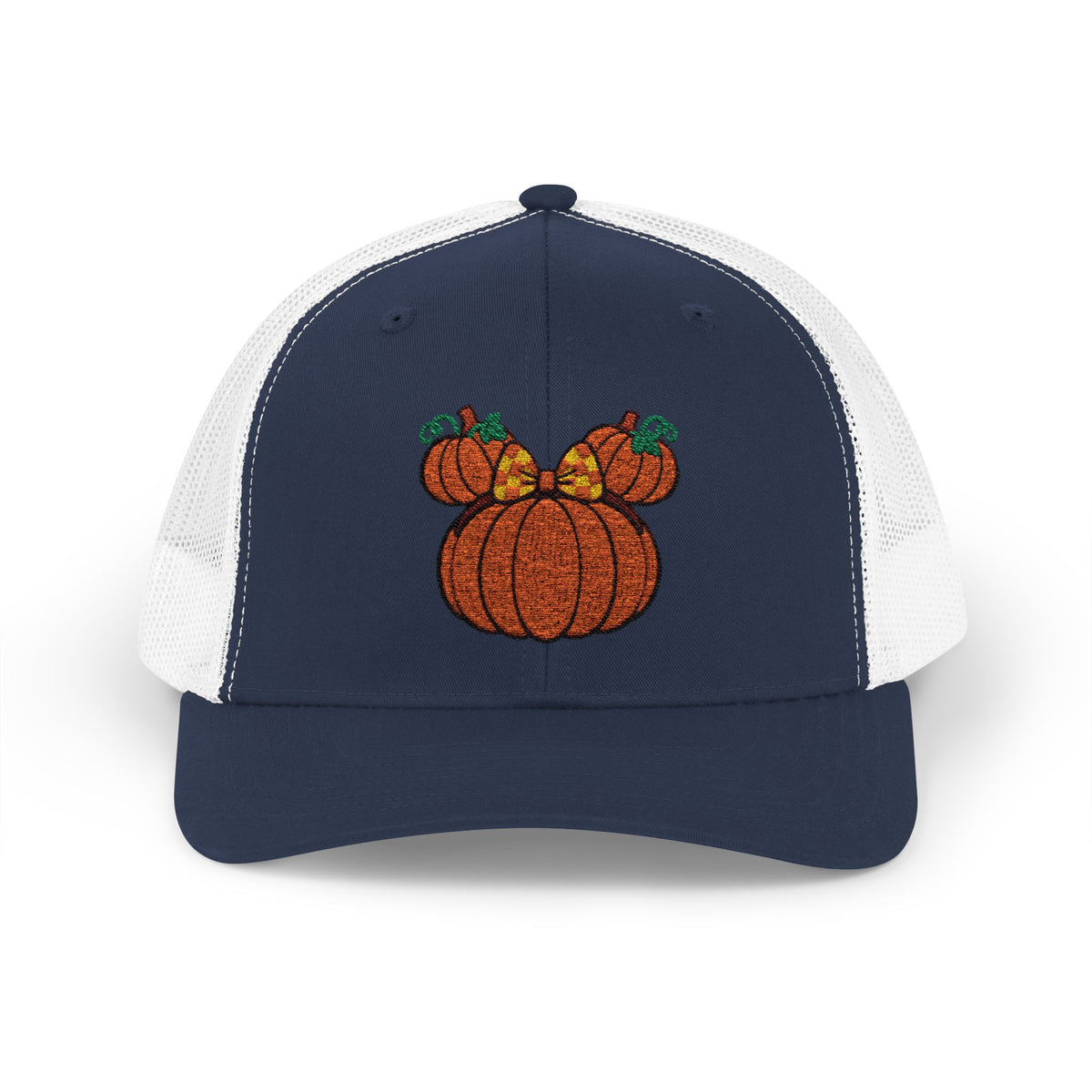 Fall Pumpkin Trio Snapback Cap | Autumn Harvest Embroidered Trucker Hat