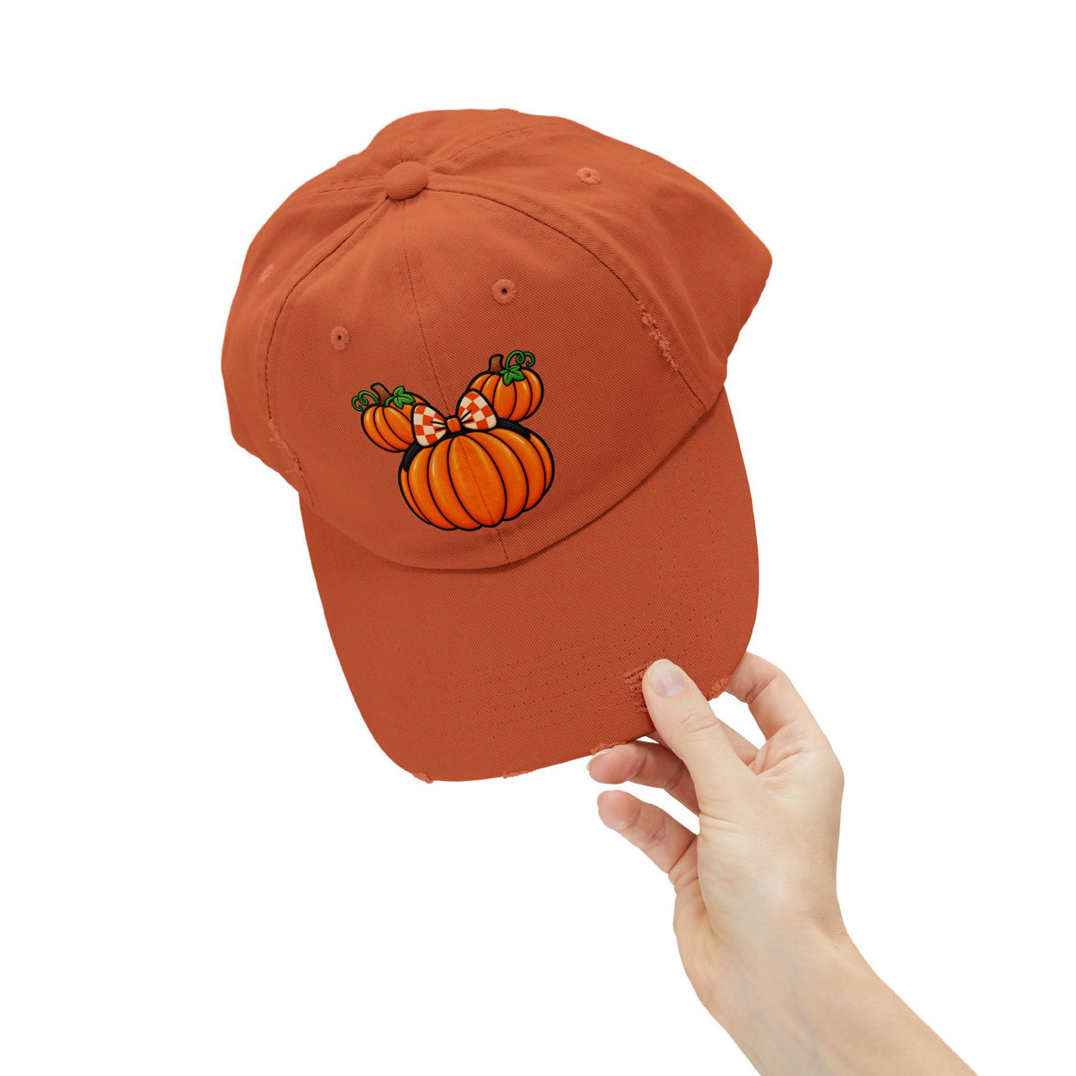 Fall Pumpkin  Ears Cap | Distressed Baseball Hat, Halloween Fall