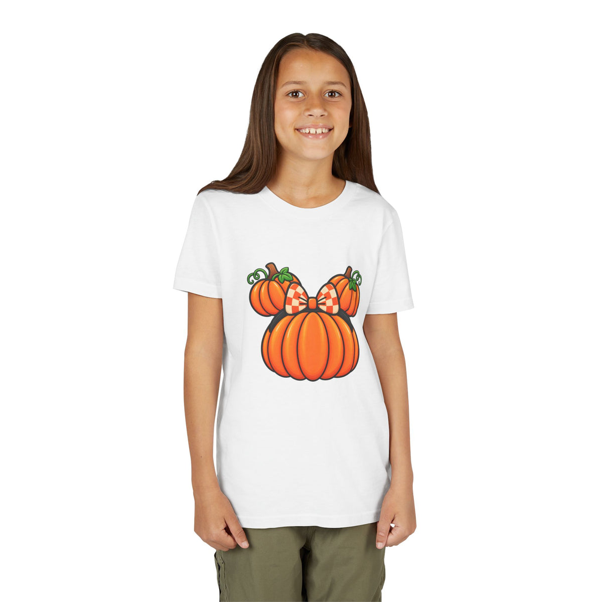Fall Pumpkin Ears Youth Tee | Halloween Fall Pumpkin Tee