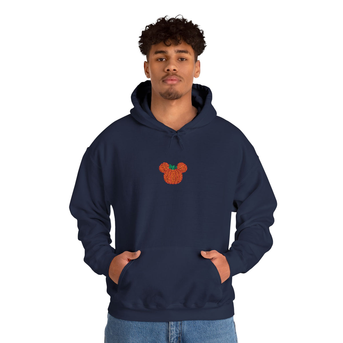 Fall Pumpkin Embroidered Ears silhouette Hoodie | Halloween pumpkin ears sweatshirt