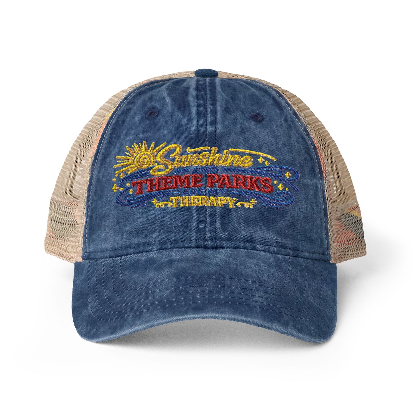 Women's Washed Mesh-Back Cap Sunshine and theme parks are my therapy vacation hat