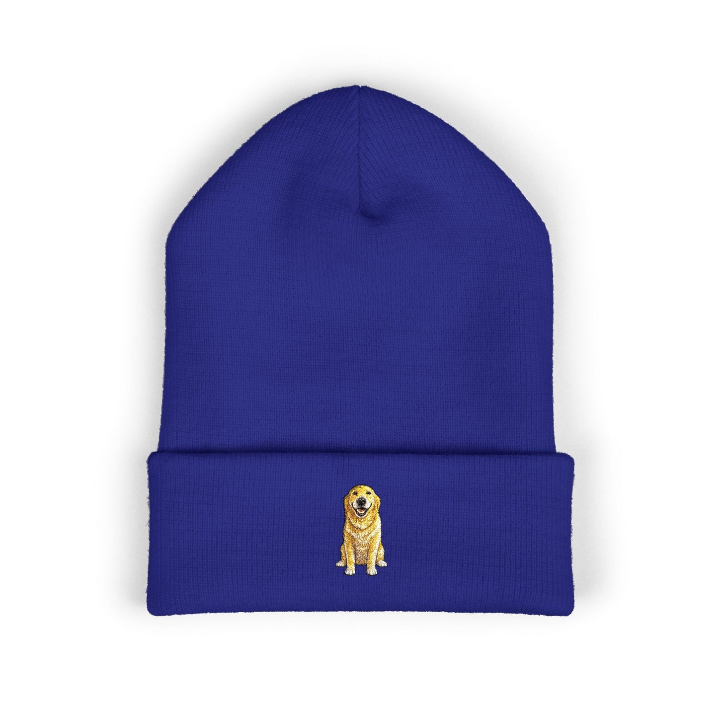 Yellow Labrador  Embroidery Beanie | Cuffed Knit Hat