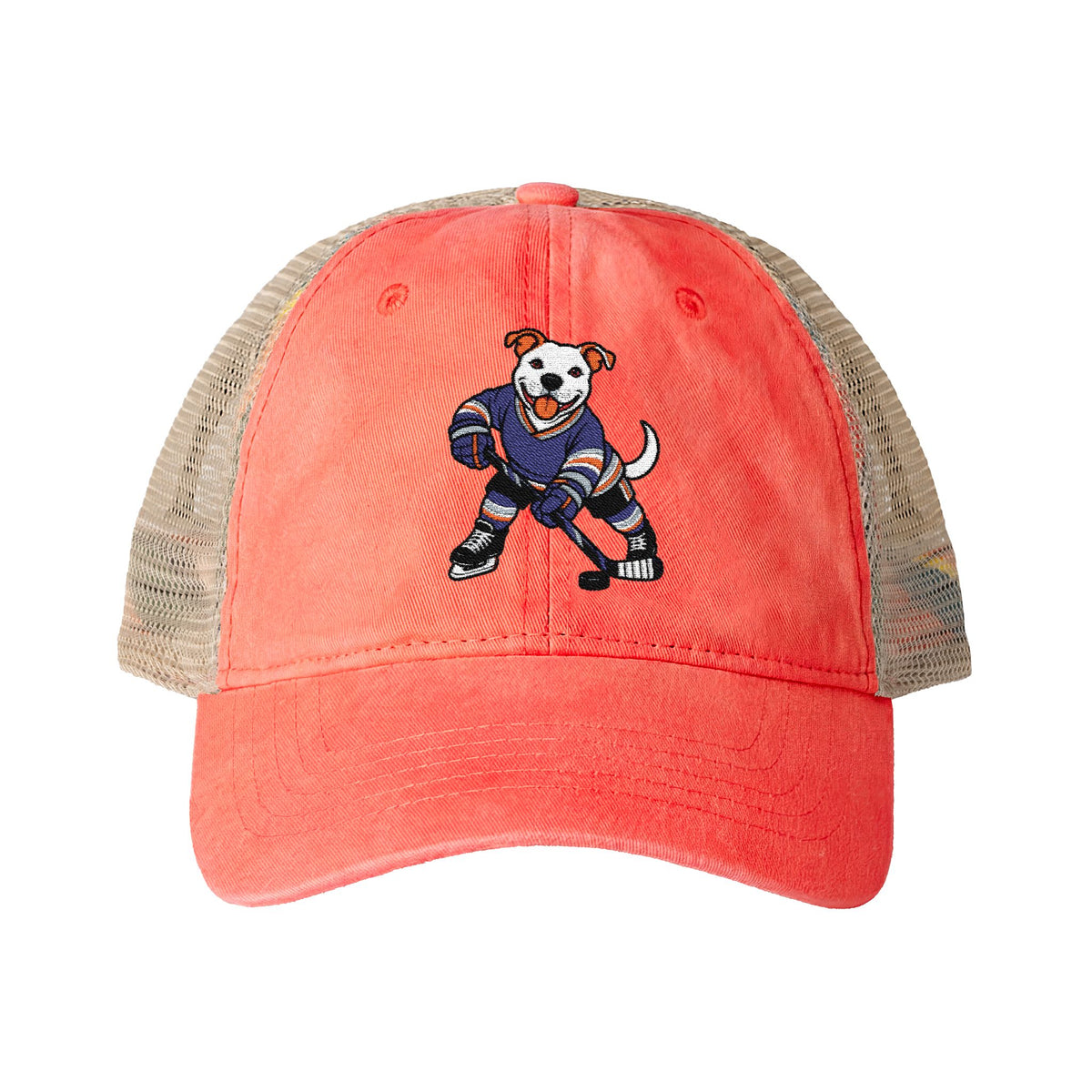 Scott American Bulldog Pitbull Hockey Player Women's Washed Mesh-Back Cap