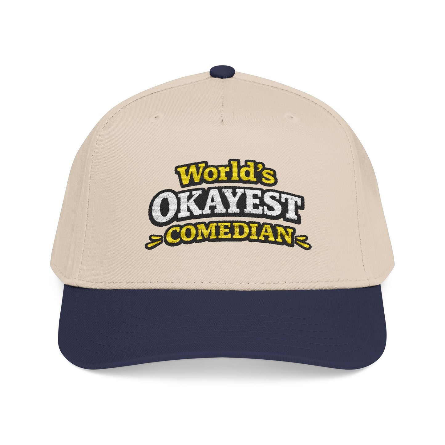 Dad Joke cap Worlds Okayest Comedian Mid Profile Baseball Cap