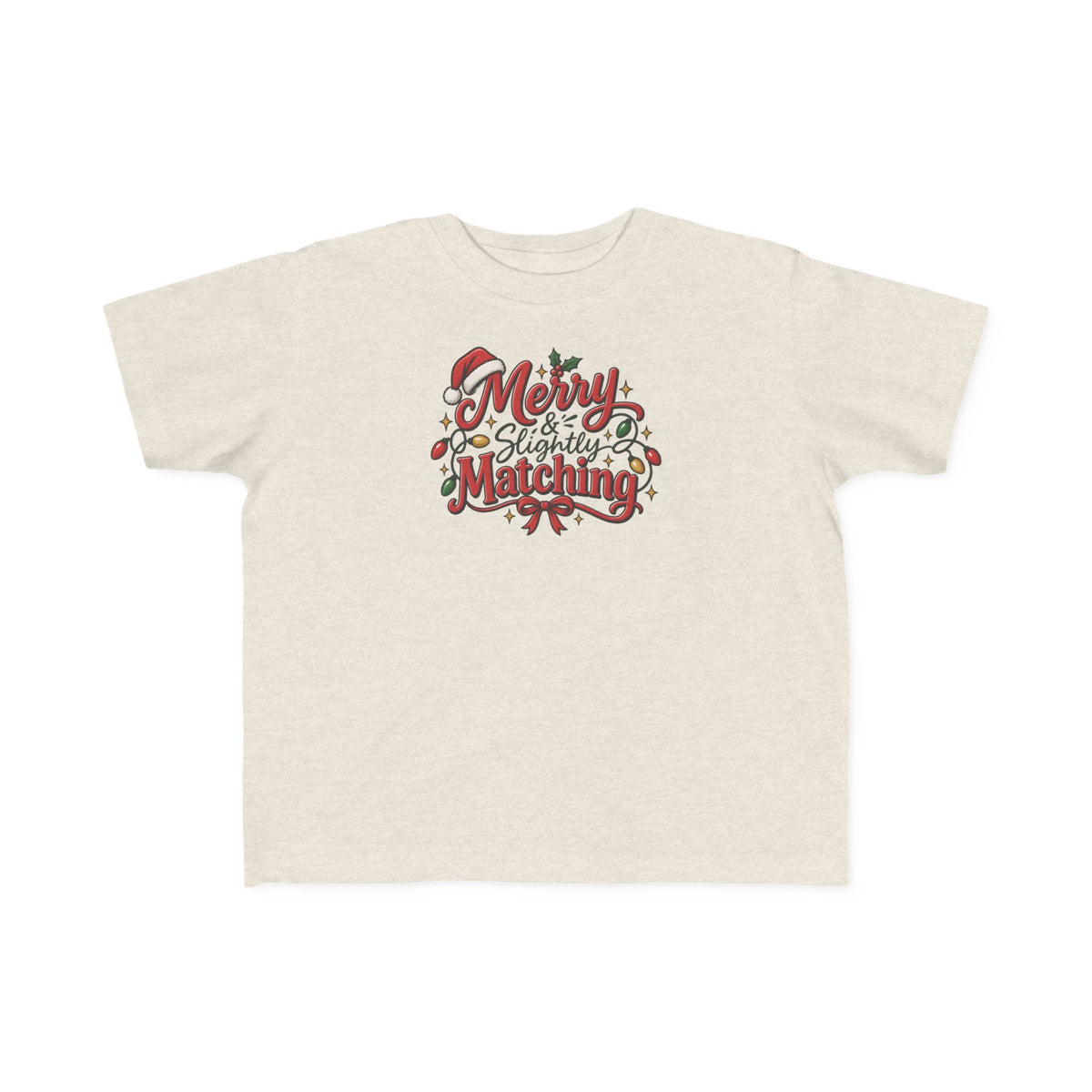 Toddler Christmas Tee – “Merry & Slightly Matching” Holiday Shirt friends or family matching tee