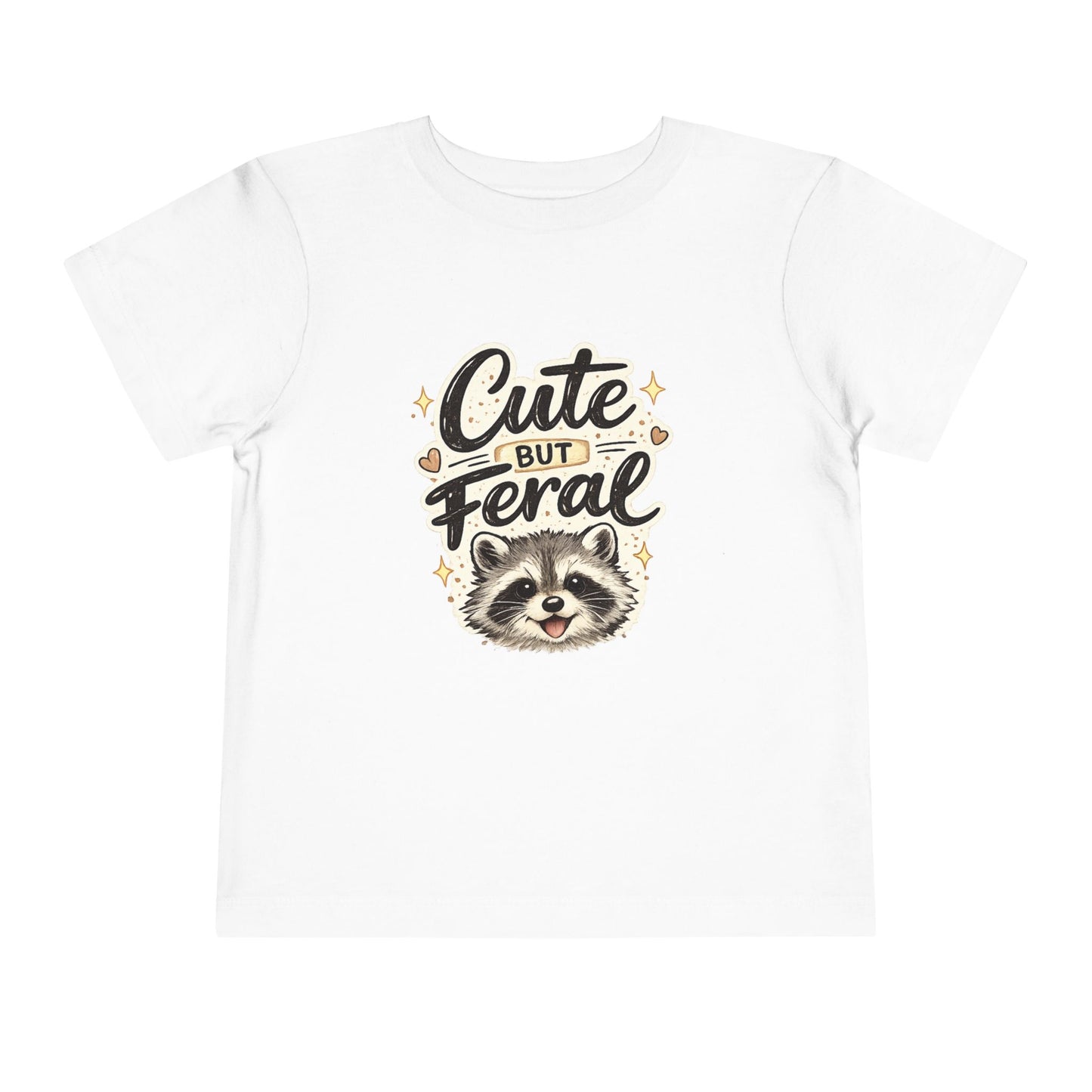 Cute But Feral Raccoon Toddler Tee | Kids Animal Graphic Shirt