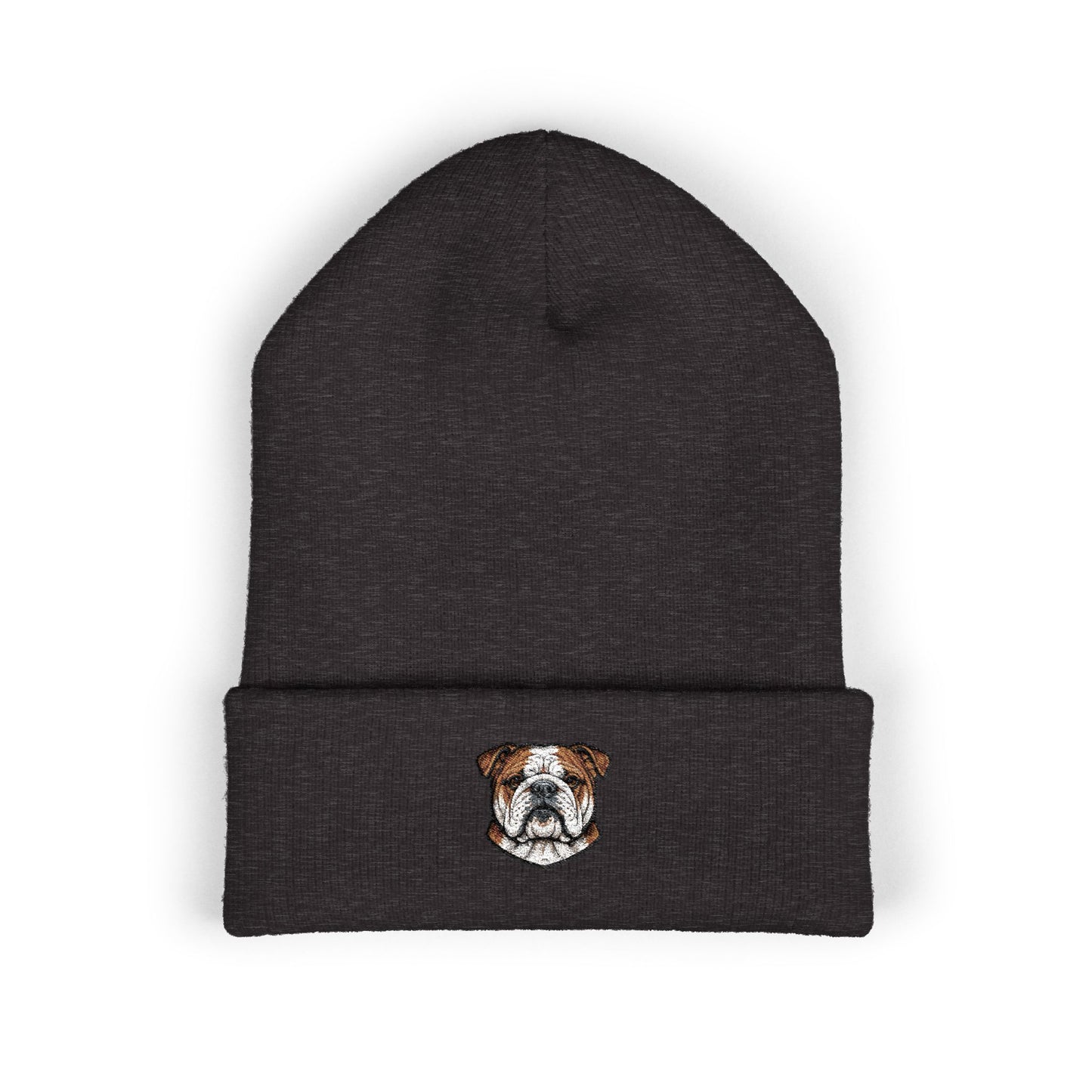 English Bulldog Embroidered Beanie | Cuffed Knit Hat