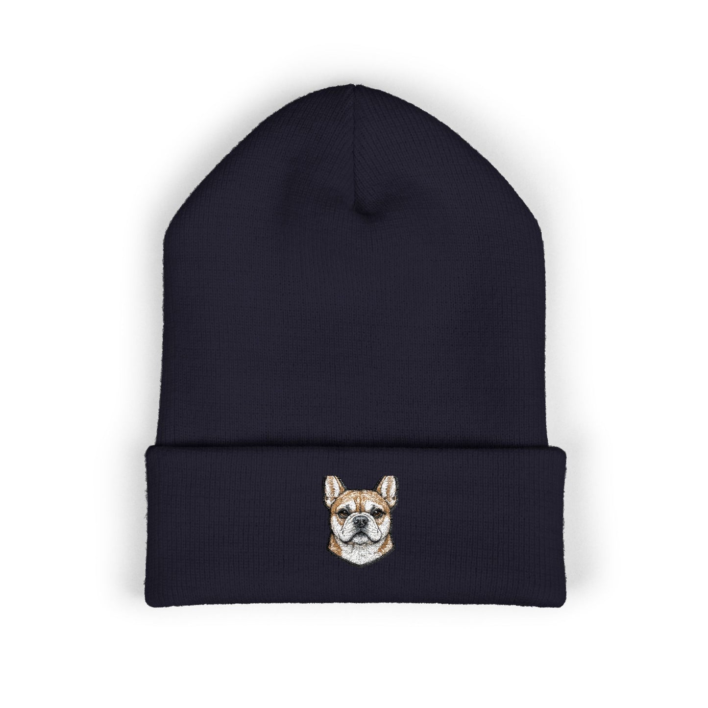 French Bulldog Embroidered Beanie | Cuffed Knit Hat