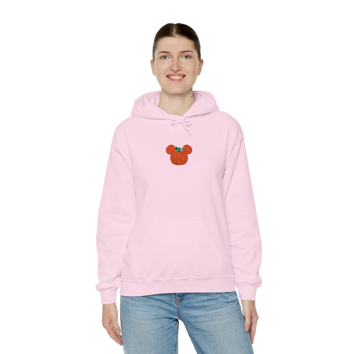 Fall Pumpkin Embroidered Ears silhouette Hoodie | Halloween pumpkin ears sweatshirt