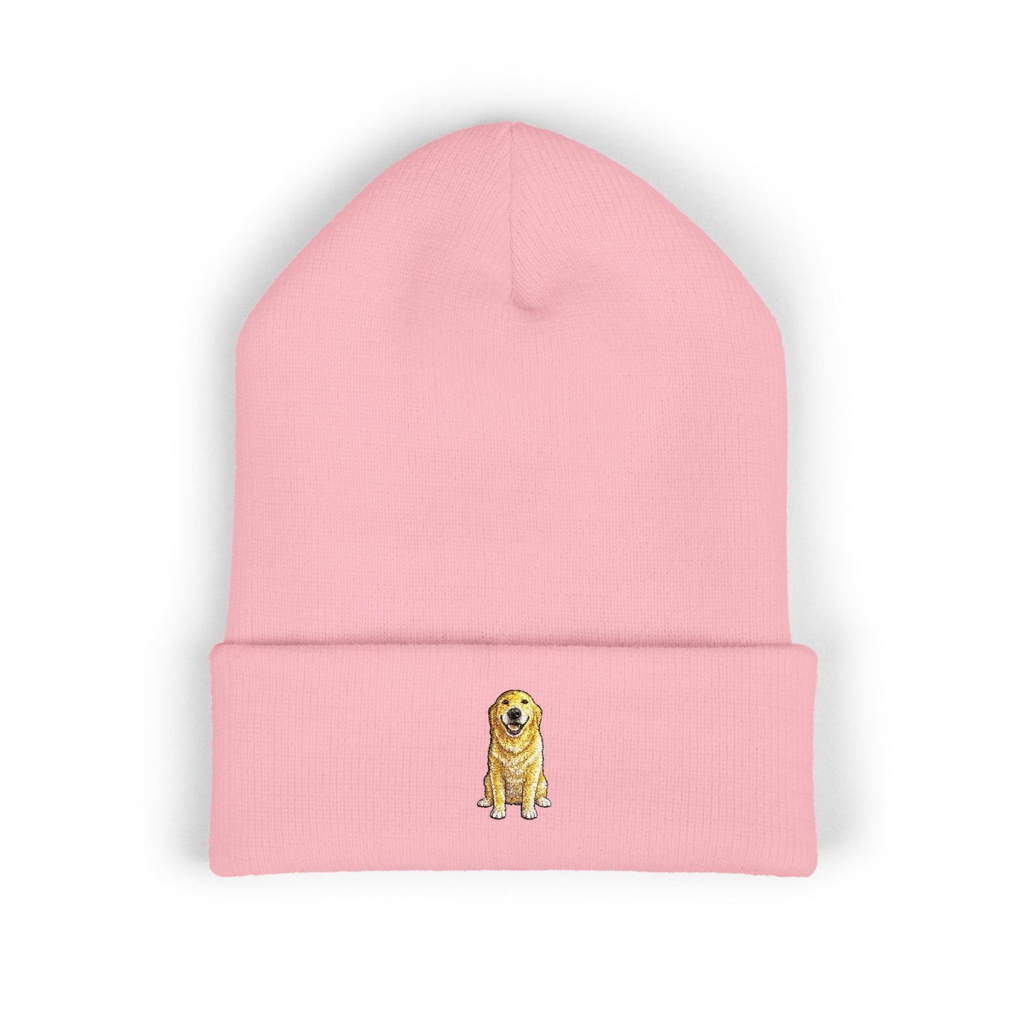 Yellow Labrador  Embroidery Beanie | Cuffed Knit Hat
