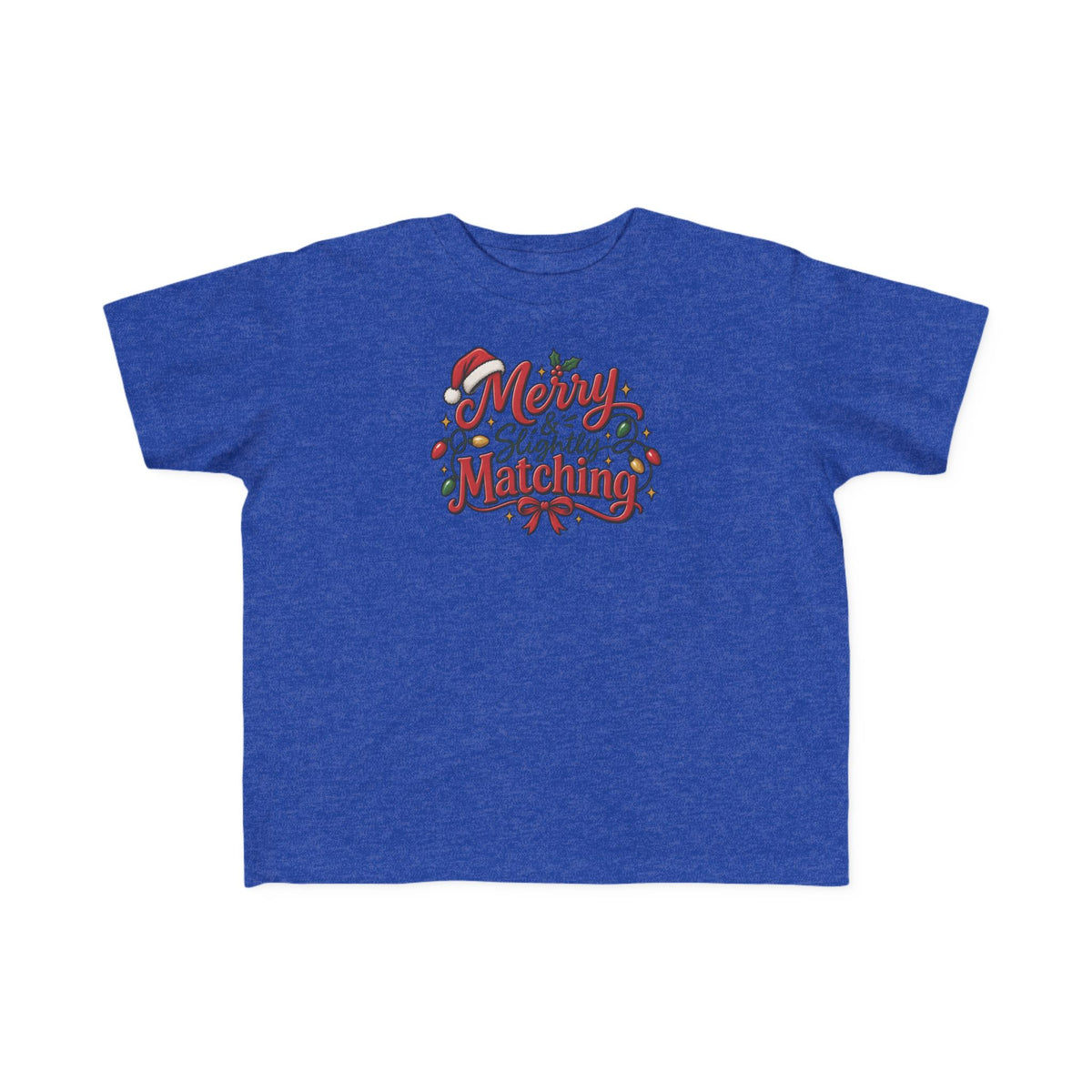Toddler Christmas Tee – “Merry & Slightly Matching” Holiday Shirt friends or family matching tee