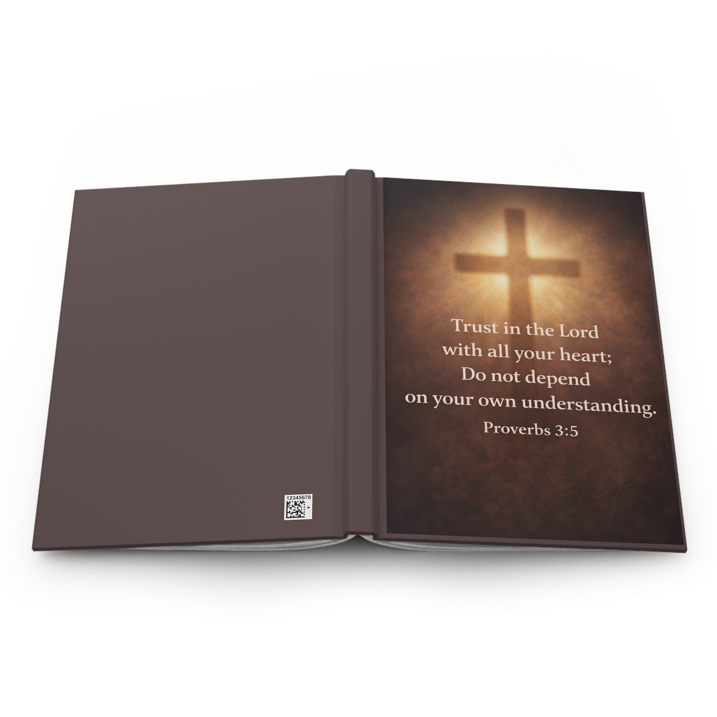 Proverbs 3:5 Cross Scripture Hardcover Journal | Faith Notebook