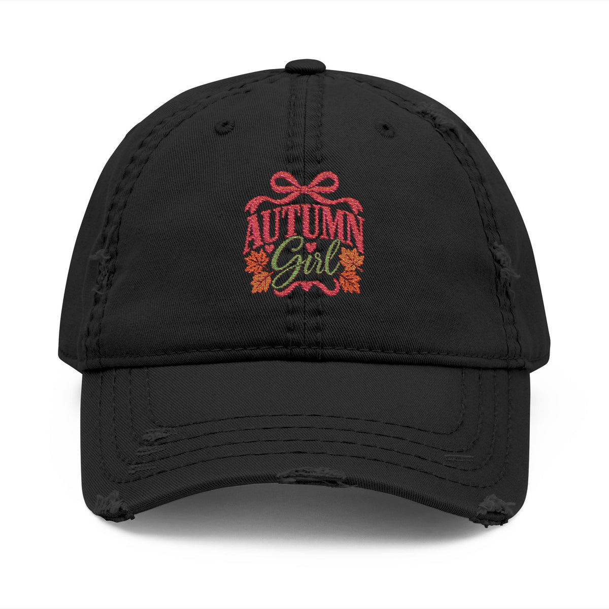 Autumn Girl Distressed Fall Hat (Embroidery)