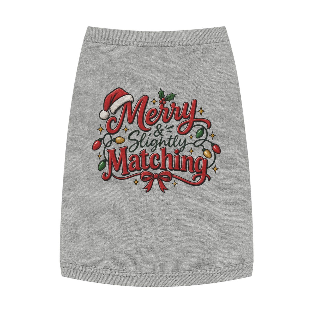 Pet Tshirt — "Merry Slightly Matching" Christmas Dog Shirt family pajama set