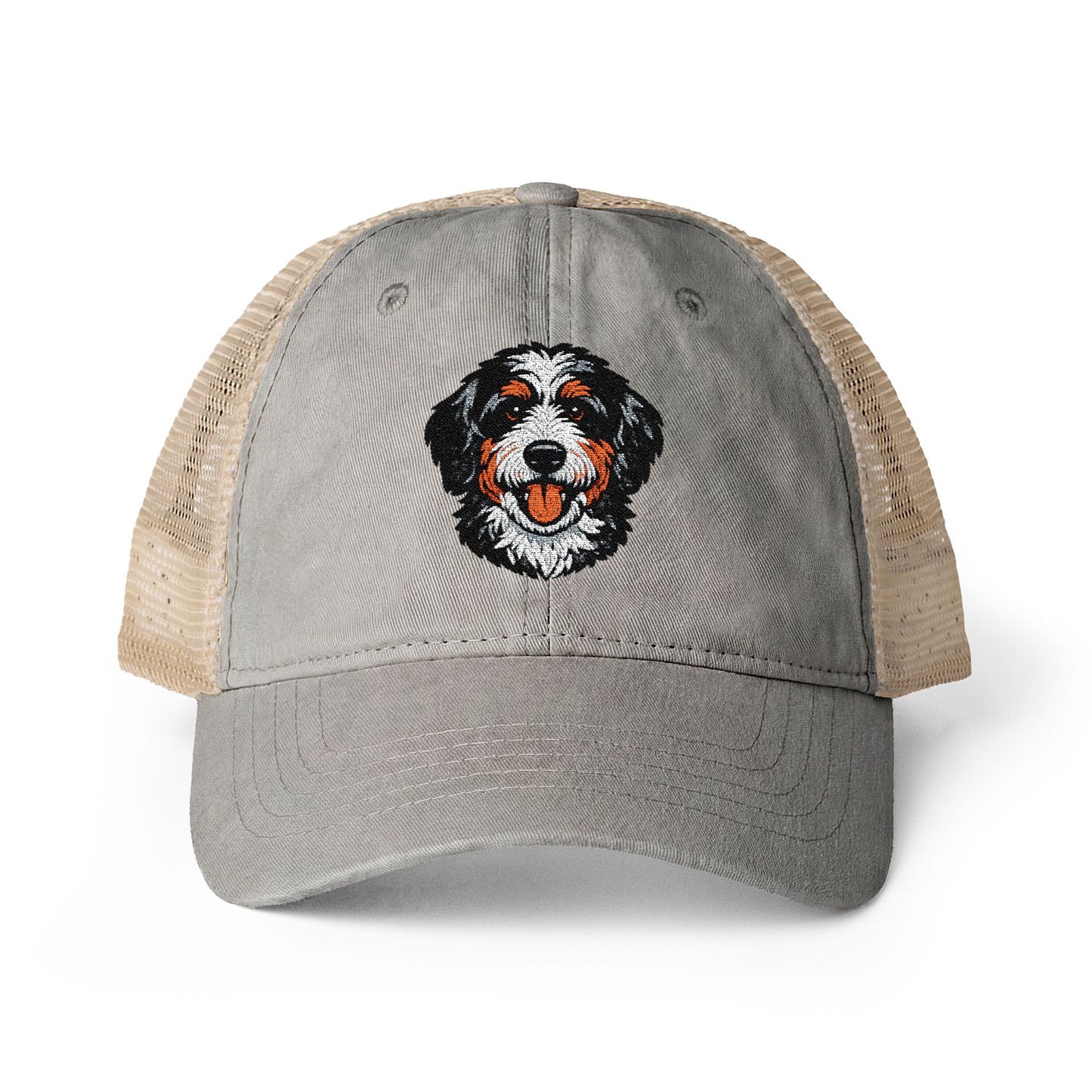 Bernedoodle embroidered Dog Mesh-Back Cap