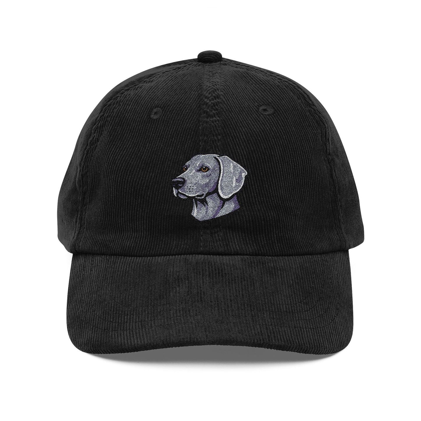 Embroidered Weimaranar Dog Head Cap | Corduroy Baseball Hat
